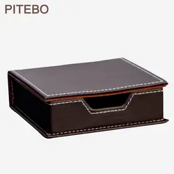 PITEBO коричнево-черная кожа Примечания визитные карточки канцелярские держатель коробка для хранения Дело стол организатор
