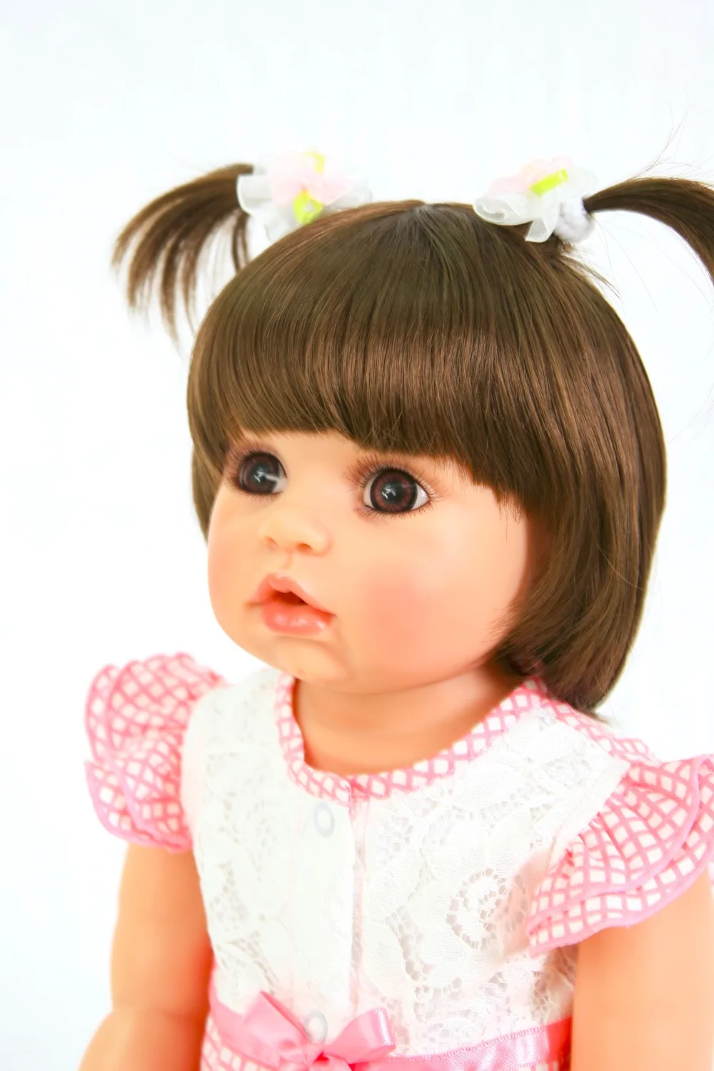 brown eyes girl Doll Lifelike reborn Silicone babies Reborn Dolls 2019 latest vivid adorable toys For Kids Unique limited gift