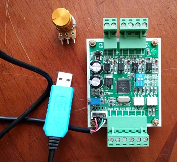 

cnc stepper motor driver controller single axis pulse generator motion fixed length speed control usb cable rs232 TTL