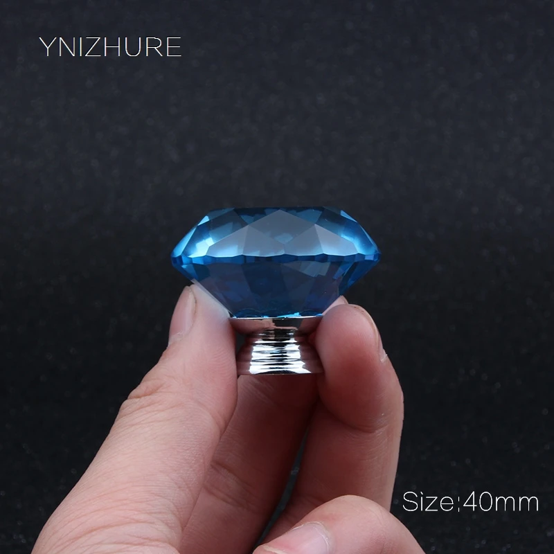 YNIZHURE Brand Sea Blue 40# Crystal Glass Drawer Single Hole Handle Furniture Kitchen Cabinet Accessories Decoration Knob YNIZHURE Brand Sea Blue 40# Crystal Glass Drawer Single Hole Handle Furniture Kitchen Cabinet Accessories Decoration Knob