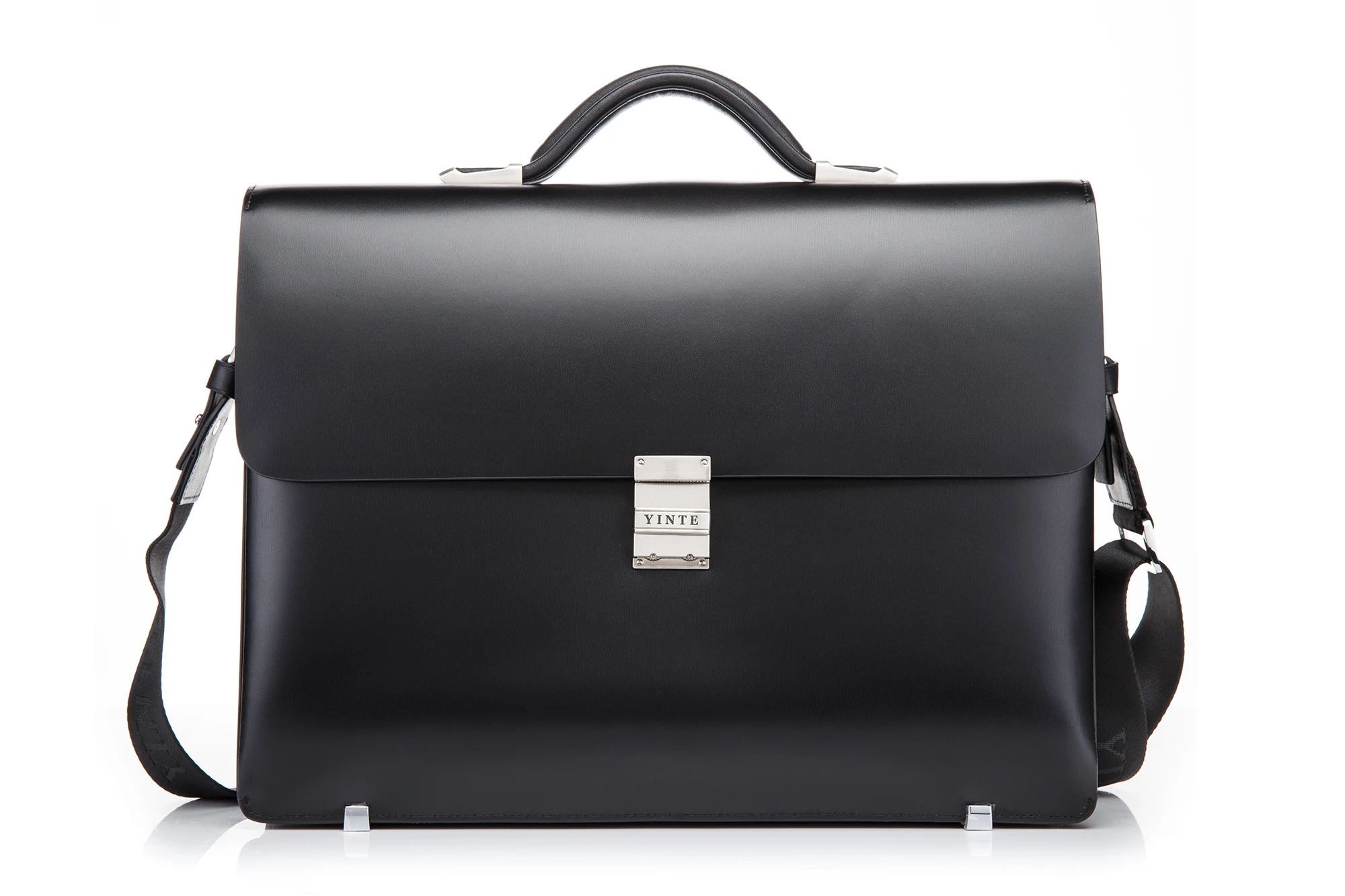 Cloud Mens Briefcase Business Casual Shoulder Portable Diagonal Computer Bag Color : Black, Size : 29cm