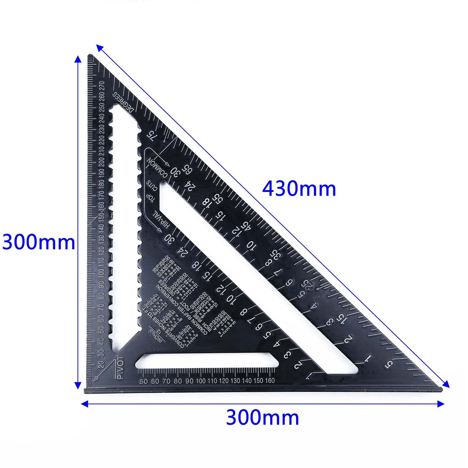 1 шт. метрическая система треугольный угол линейки квадратный строительный транспортир Митра алюминиевый сплав Многофункциональный прочный 300 мм/12 дюймов