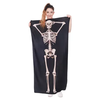 

3D Skull Skeleton Bath Towel Cartoon Pattern Microfiber Funny Creative Printing Home Towel Bathroom Outdoor Travel Sport Towels