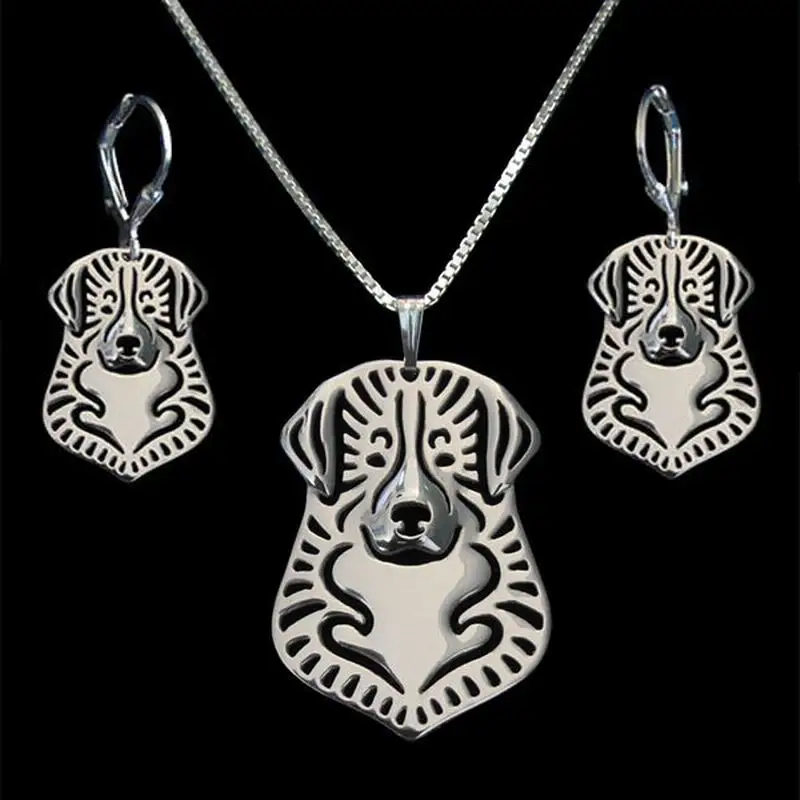Lovers Metal Bernese Mountain Jewelry Set Lady Alloy Pet Dog Jewelry