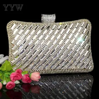 

Evening Bags for Women Gold Clutch Bag with Rhinestone & Plastic Pearl Luxury Handbags Women Bags Designer Party Shoulder Bag