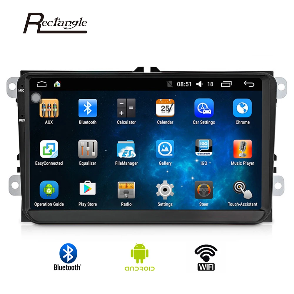 9001 двойной 2 Дин радио gps Android 9 дюймов Wi Fi FM Зеркало Ссылка сенсорный экран 800X480