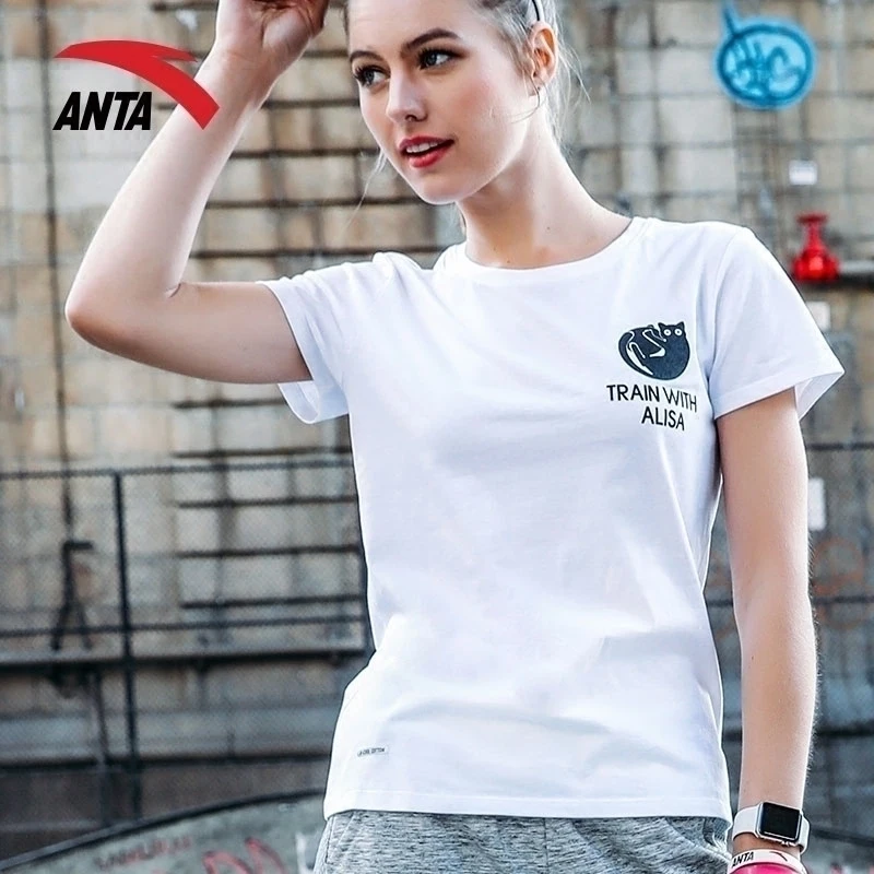 Anta Women's T shirt, Short Sleeve Neck 