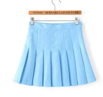 Женские юбки в стиле панк Kawaii Ulzzang Academy Aa, плиссированная юбка с высокой талией, стиль, женская Корейская одежда Harajuku для женщин - Цвет: Небесно-голубой