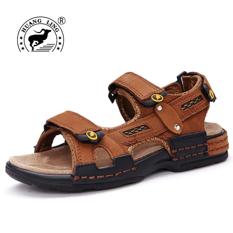 

New 2016 Children Sandals Slippers Genuine Leather Cowhide Sandals Outdoor Summer Casual Kids Quality Leather Sandals For Boys