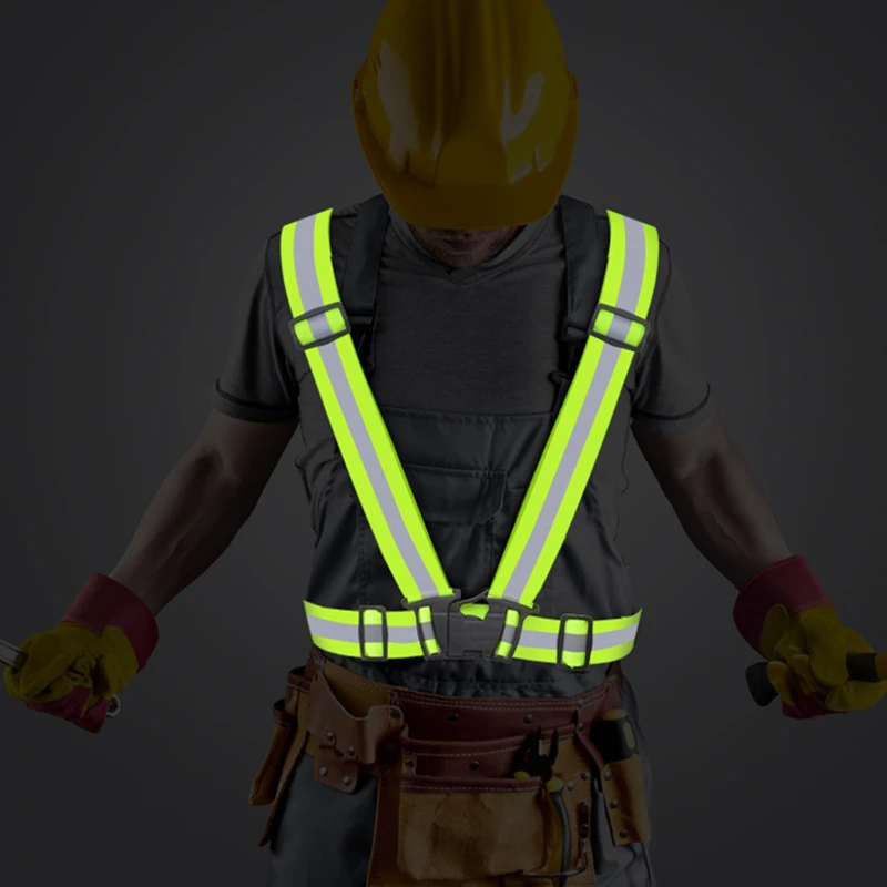 Adjustable Safety Security High Visibility Reflective Vest Gear Stripes