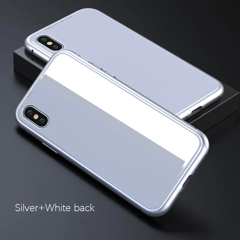 360 Магнитная адсорбции чехол для iPhone 6 7 Plus 8 XS Max+ закаленное стекло задняя крышка для iPhone 6 S Plus X Жесткий Чехол