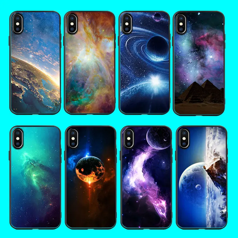 

Minason Outer Space Capas Universe Case for iPhone X 5 5S 6 S 6S 7 8 Plus Cover Soft Silicone Phone Fundas Capinha Coque