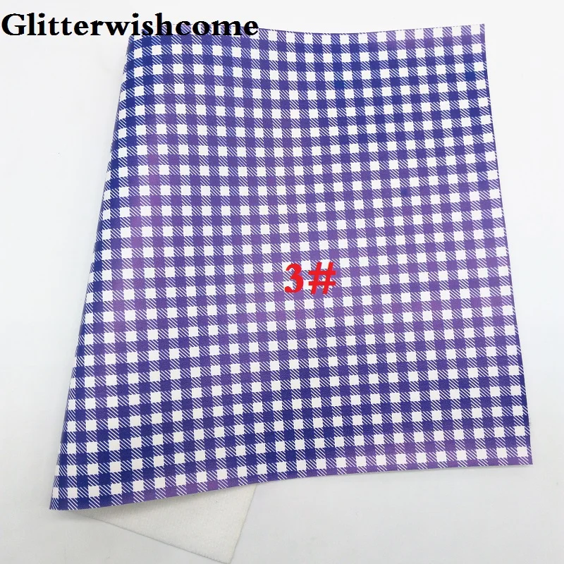 Ткань Glitterwishcome 21x29 см Размер A4 винил для бантов с принтом пледы сетки кожа ткань