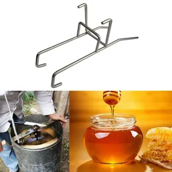 

BeeKeeping Tool Bee Honey Barrel Bucket Rack Holder Stainless Steel Easy Pour