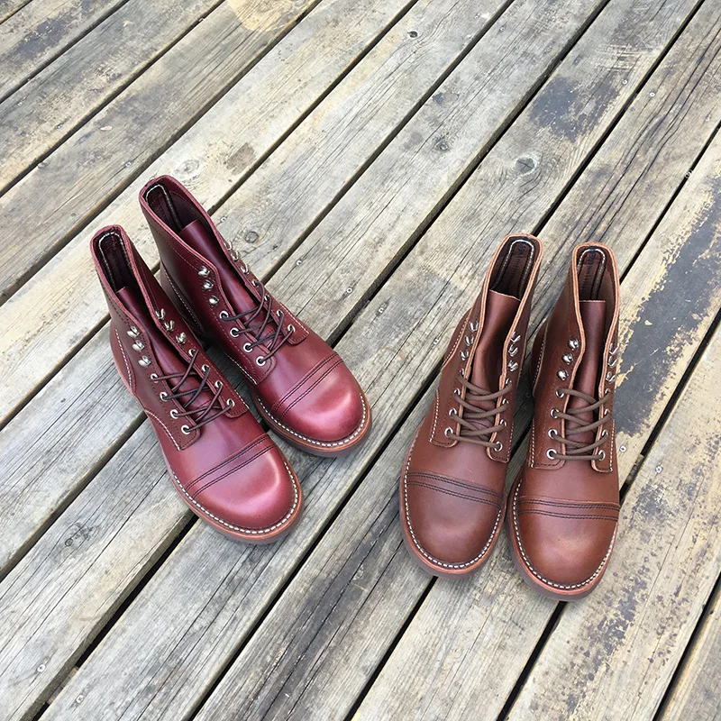 Inverno Boots Outono Genuíno Britânico Tinto Marrom Couro Designer Dos Superior vermelho Sapatos Novos De Qualidade Homens Ankle Motocicleta Vinho Luxo Botas Casual OdwqR7dZF
