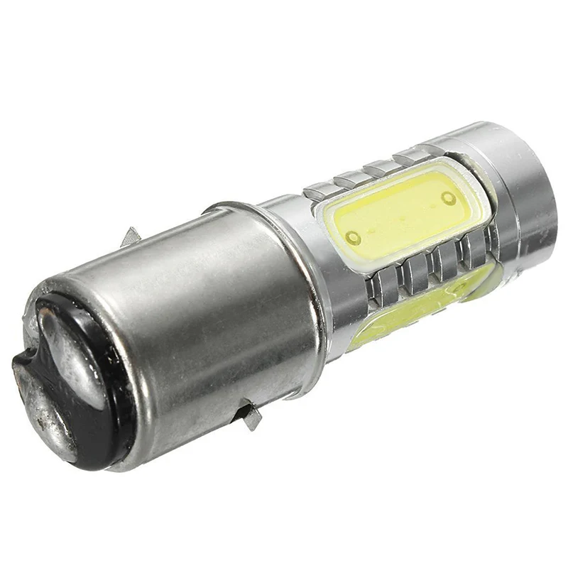 New Arrival 1pc White Motorcycle H6 Headlight DC12V 7.5W BA20D 4 COB LED Moto Moped Scooter ATV Lamp Bulb Aluminum Light