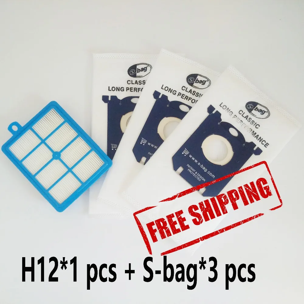 1pcs Replacement hepa filter h12 & 3 pcs Dust Bags for Electrolux
