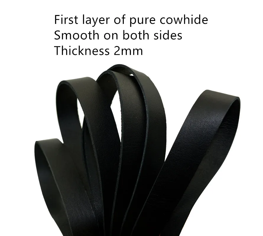 

First layer cowhide rope black leather necklace pendant rope leather belt bracelet pure leather strip clothing belt accessories