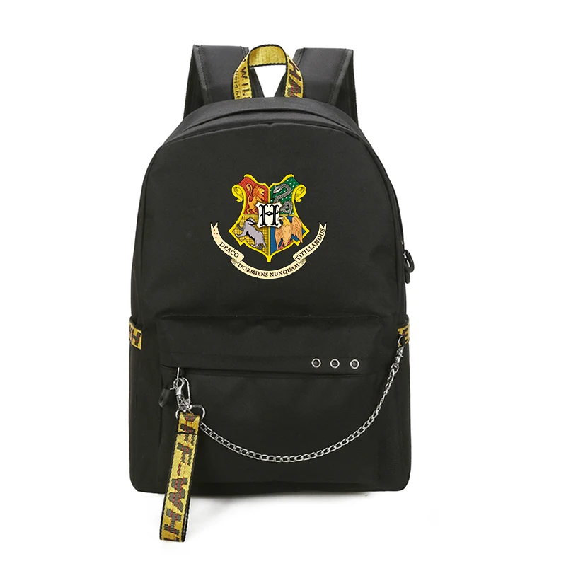 

harry Potter Hogwarts School Printing Backpack Canvas School Bags USB Charging Laptop Backpack Mochila Feminina Travel Backpack