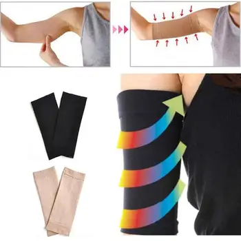 

Arm Shaping Sleeves Solid Arm Shaped Sleeves Women Tone Up Elastic Shaperwear Slimming Thin Arm Sleeves