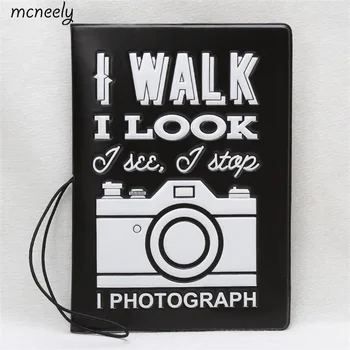 

Vintage Camera Passport Covers Black-and-white style PU Leather Credit Card Bag Passport Wallets passaporto case Passport holder