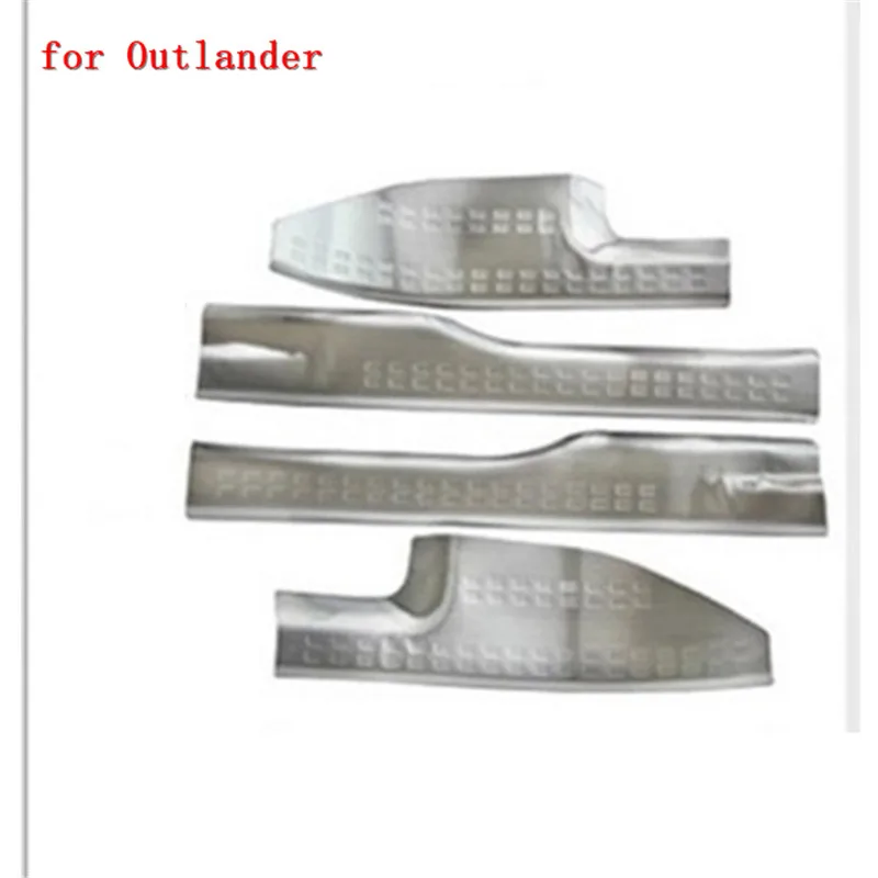 

Car Styling Stainless Steel Internal Door Sill Scuff Plate Trim Car Accessories for Mitsubishi Outlander 2007-2012 4PCS /set