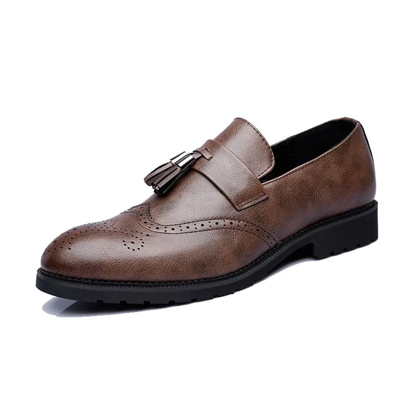 DXKZMCM 2019 для мужчин нарядные туфли для мужчин's платье в деловом стиле броги обувь для Свадебная вечеринка из микрофибры кожаные туфли