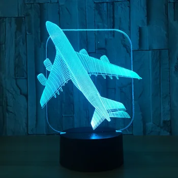 

Airplane and Aircarft 7 Color Lamp 3d Visual Led Night Lights For Kids Touch Usb Table Lampara Lampe