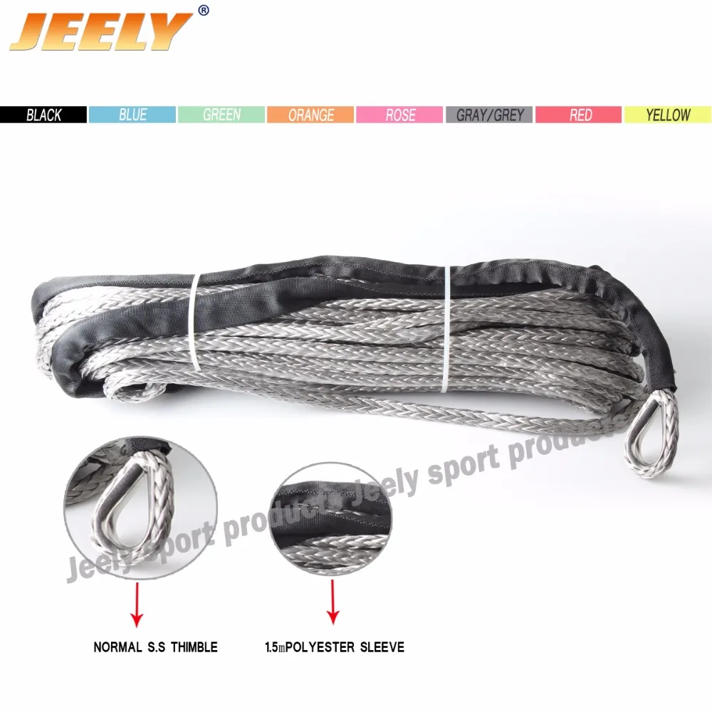 Free Shipping 13MM 40M 12 Strand extreme UHMWPE Off-Road Winch Rope With Thimble Wholesale Sports & Entertainment