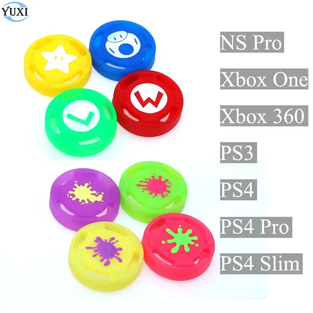 Best Price YuXi 2pcs Silicone Thumbsticks Thumb Stick Grip Joystick Cap Cover for PS3 PS4 Pro Slim XBOX ONE XBOX 360 Wireless Controller