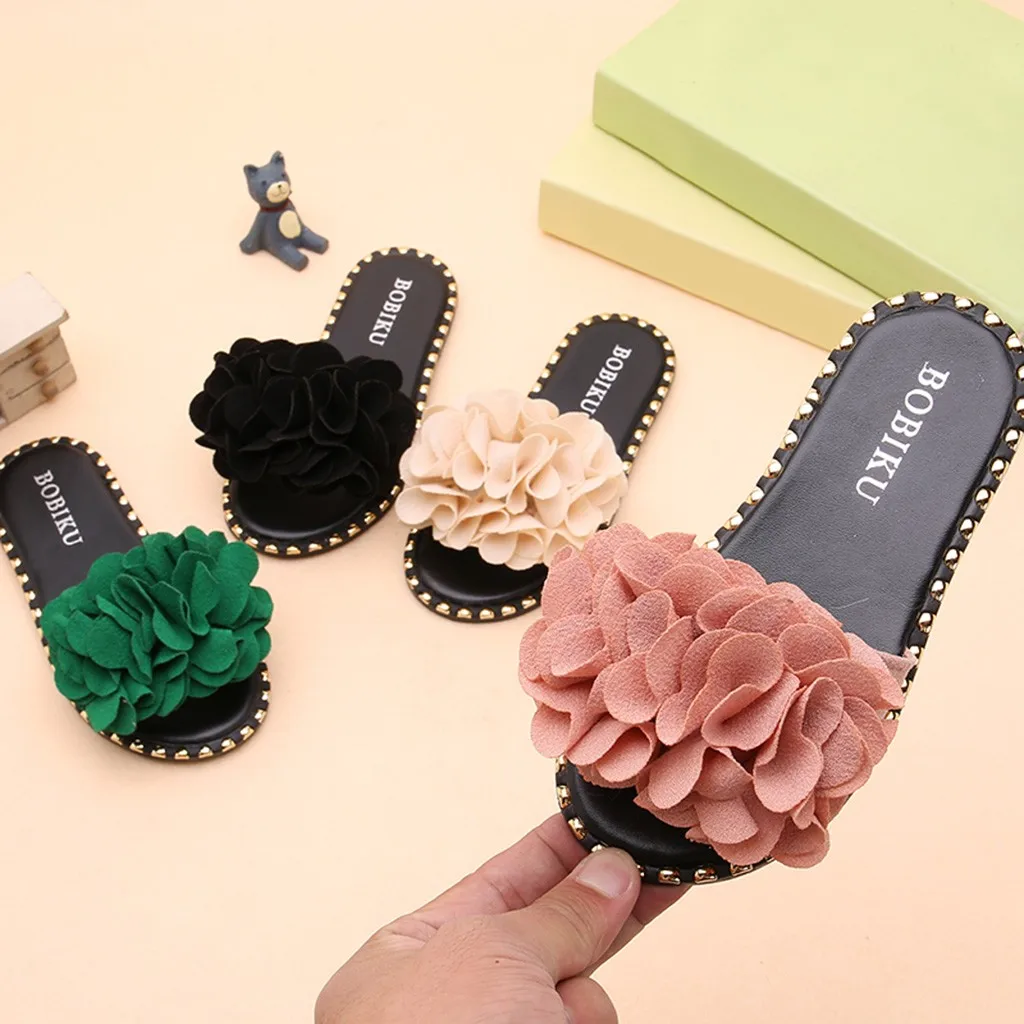 

Children's shoes baby summer children's baby girl flower candy color flat slippers casual shoes comfortable non-slip
