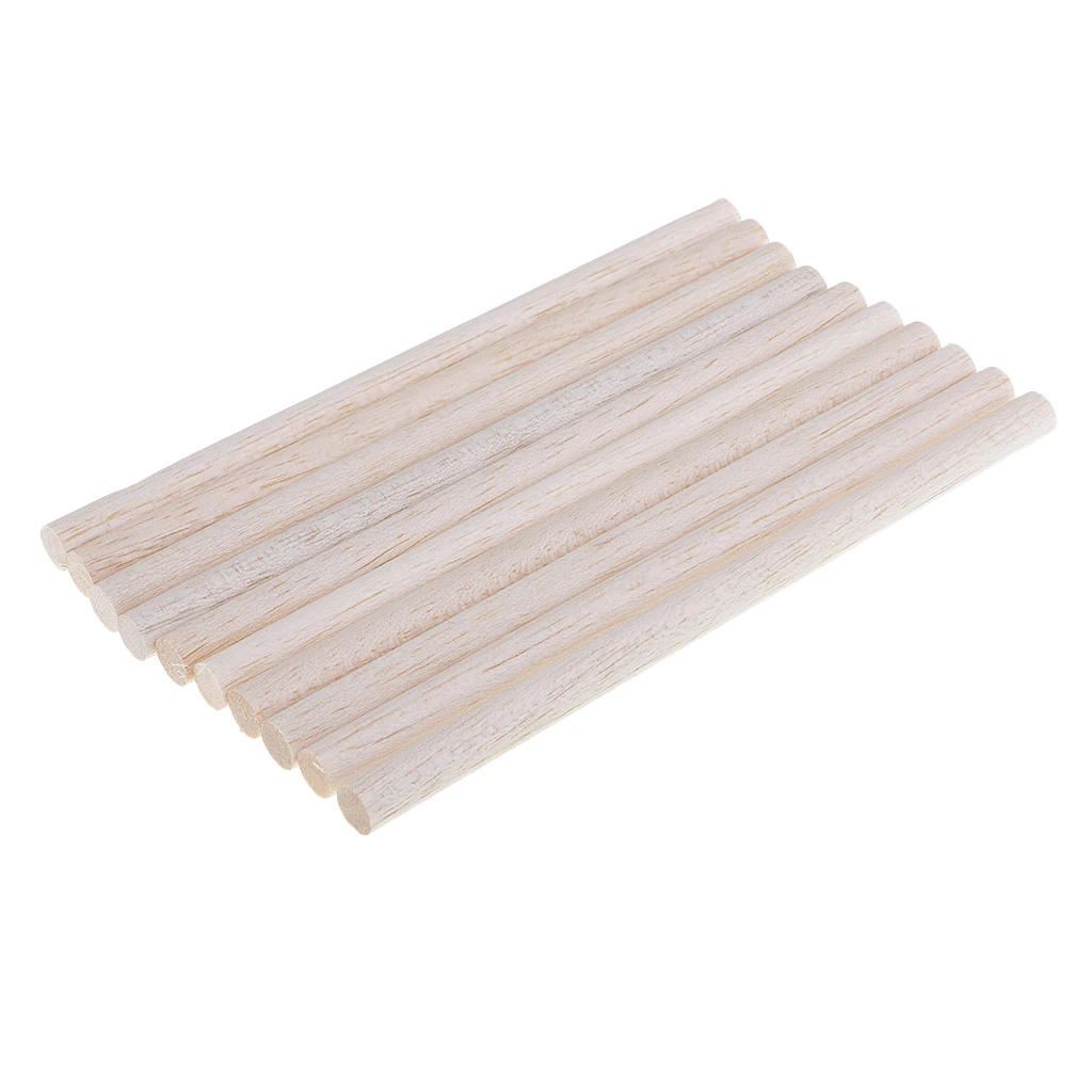 30x 50/100/200mm Balsa Wood Round Sticks Unfinished for Woodworking Crafts