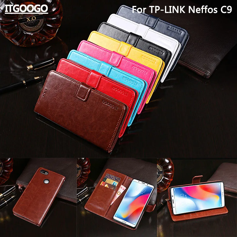 

For TP LINK Neffos C9 Case Cover Luxury Leather Flip Case For TP-LINK Neffos C9 TP707A TP707C Phone Case Back Cover Wallet Case