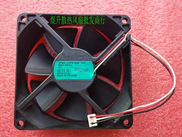 Nidec 8025 DC24V 0.13A 80*80*25 мм D08K-24PU 09B (AX) 3-проводной инверторный вентилятор | Компьютеры и