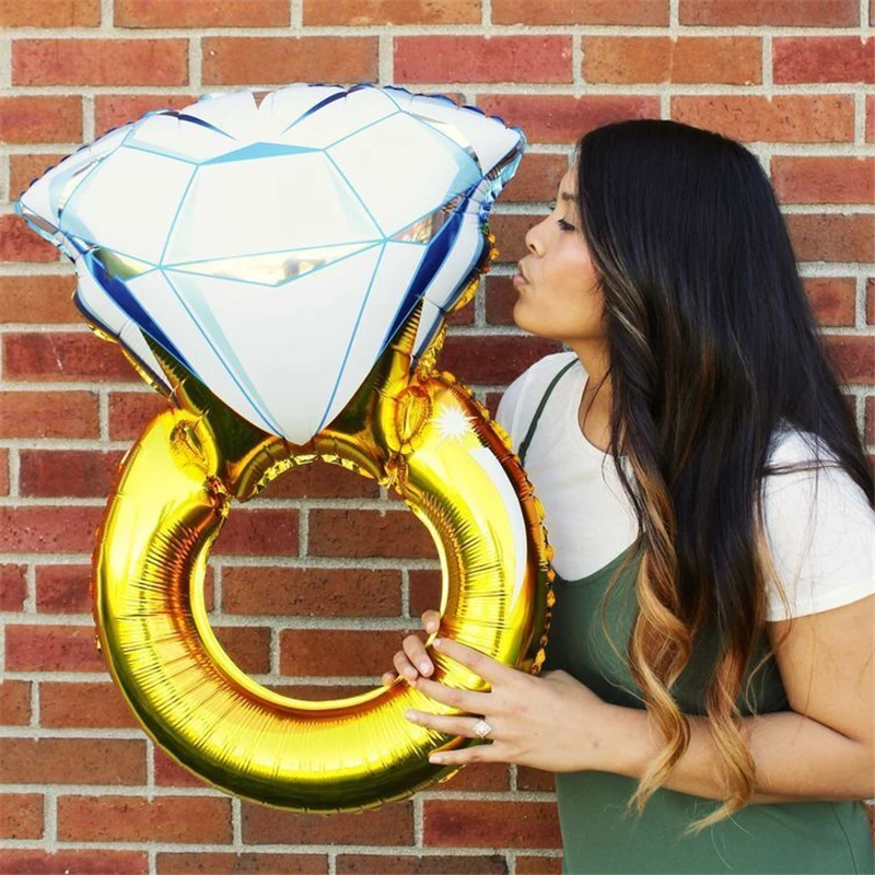 43 дюймов большой воздушный шар кольцо с бриллиантом надувные шары из алюминиевой фольги Надувное свадебное украшение гелиевый воздух воздушный шар событие вечерние поставки