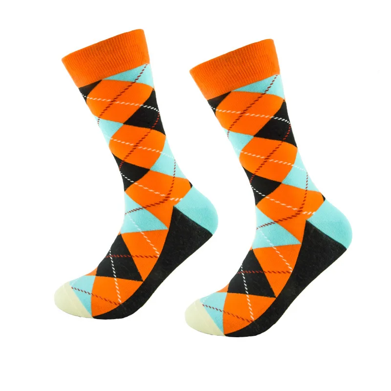 Moda Socmark новые смешные мужские носки Харадзюку уличные счастливые носки алмазные цветные длинные чесаные хлопковые носки для мужчин и женщин - Цвет: 50177