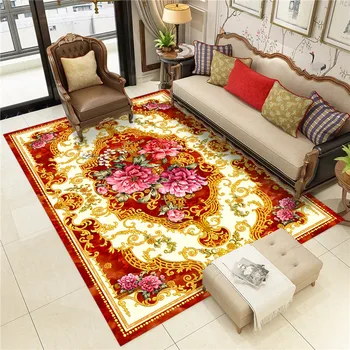 

European printing carpet Living Room Bedroom Carpet European Style Floor Mat Doormat Vintage Geometric Kitchen Non-Slip Area Rug