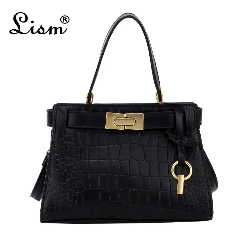 

Women's bag luxury high quality handbag 2019 new crocodile pattern business shoulder bag simple fashion black