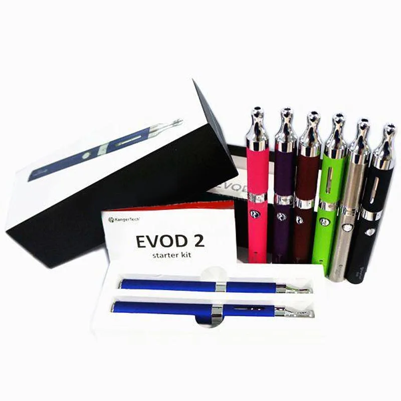Original Kanger EVOD 2 Starter Kit EVOD 650mAh manual battery and 1.6ml EVOD 2 Bottom Dual Coil Changeable Cartomizer Tank