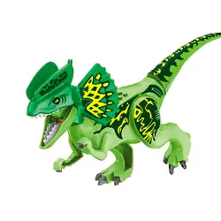 10 шт./партия зеленый дилофозавр Тиранозавр Рекс, динозавры Парк Юрского периода Кирпичи Модель Строительные блоки игрушки для детей