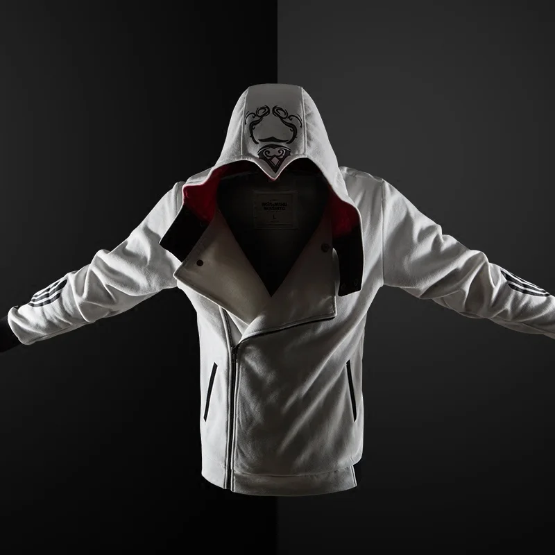 

ZOGAA 2019 spring new Assassin Master hoodie men hooded hooded zipper jacket men's hooded jacket large 5 colors Plus size S-4XL