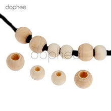 Dophee 100 шт 9*10 мм/11*12 мм натуральные плоские круглые деревянные бусины большое отверстие для художественного творчества ожерелье изготовление одежды украшения