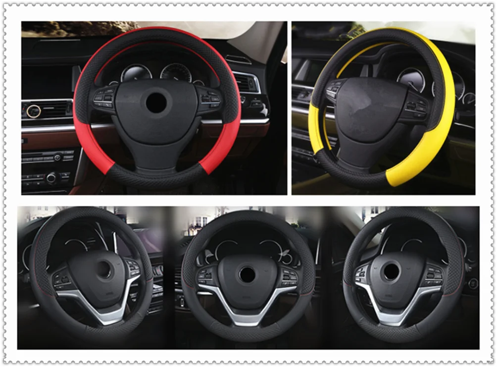 Cubierta Interior De Cuero Pu Para Volante De Coche, Tejido De 38 Cm De Alta Calidad Para Opel Astra G/Gtc/J/H Corsa Antara Meriva Zafira Mokka