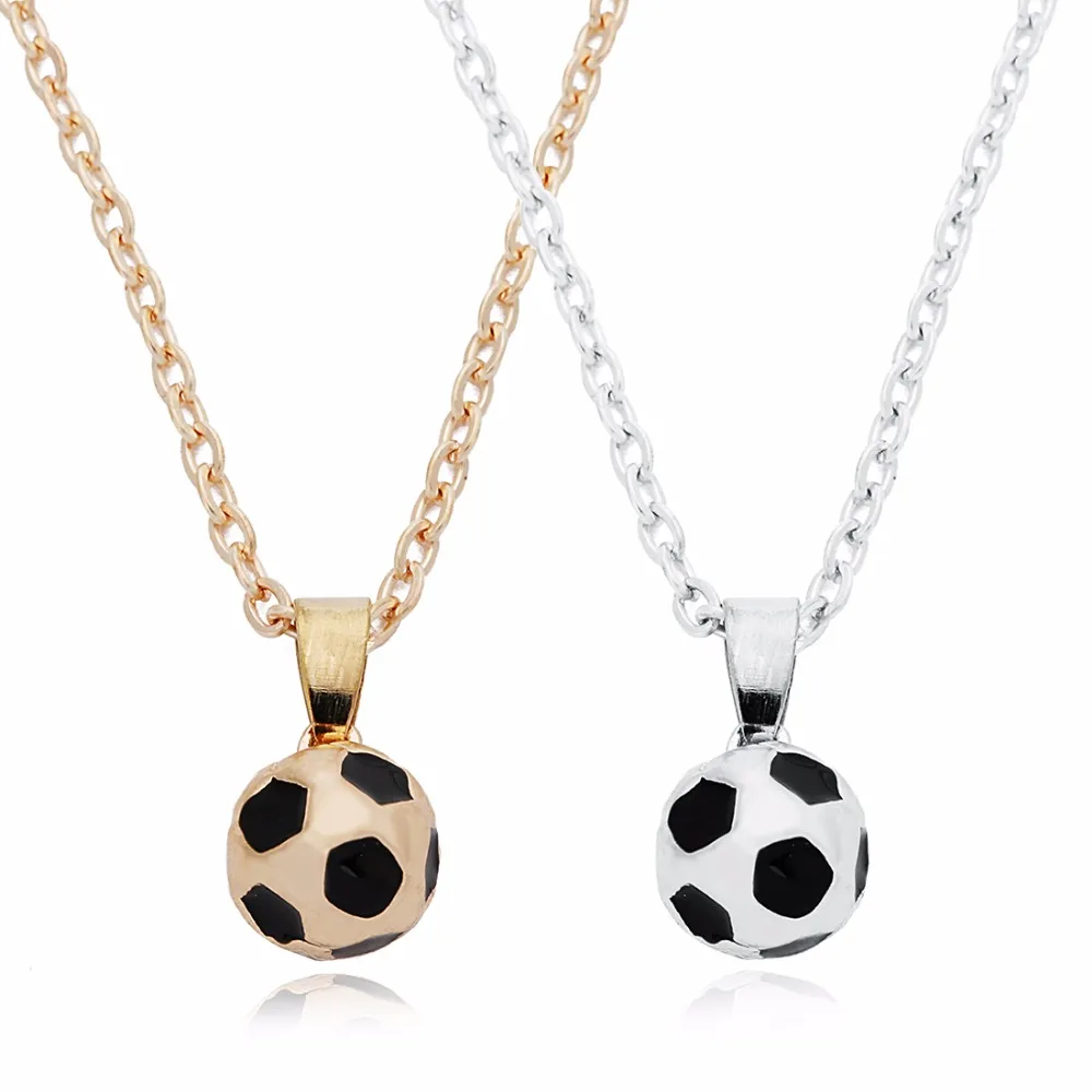 

Louleur 2018 New Sprots Pendants Necklaces Silver/Gold Color Football Charms Statement Necklaces For Men Women Couple Jewelry