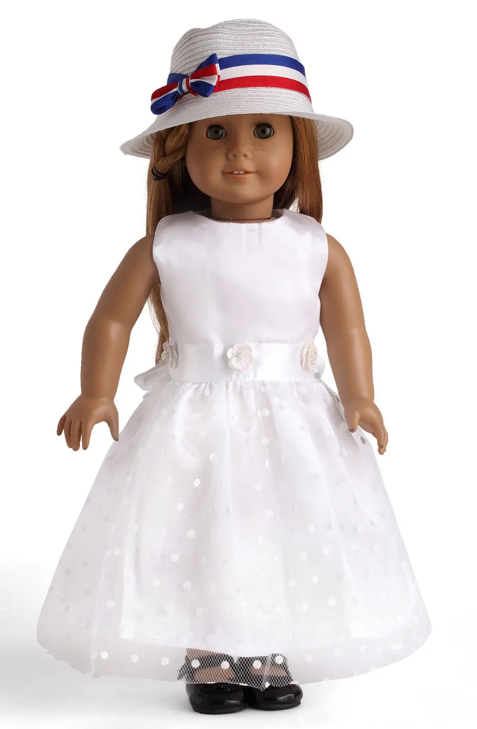 White Color American Girl Doll Clothes Of Party Dress Doll Clothes For 