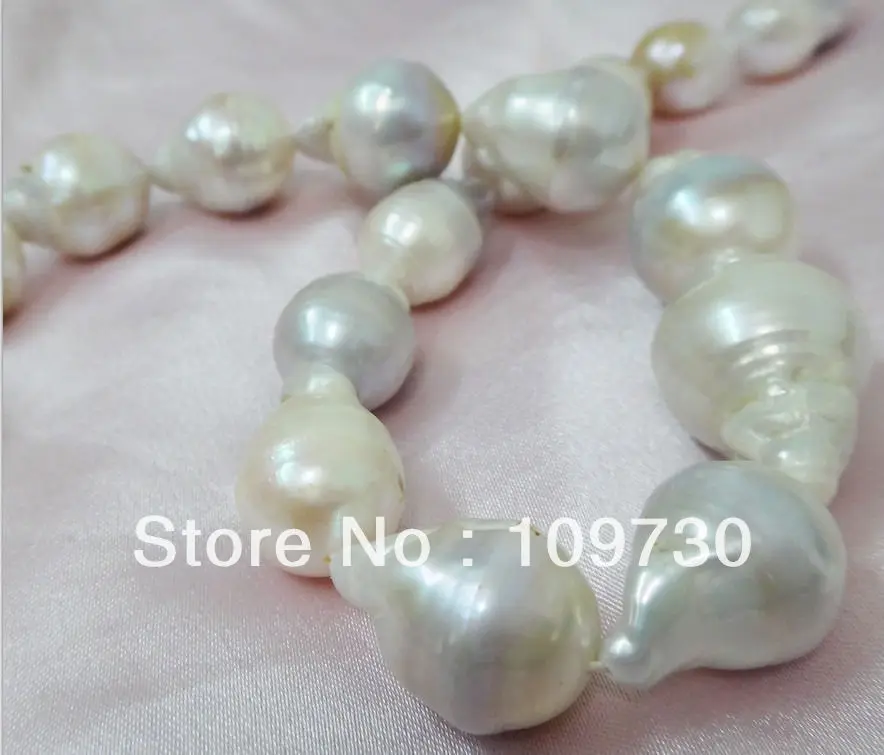 

Jewelry 00120897 HUGE 18"25MM AUSTRALIAN SOUTH SEA GENUINE WHITE NUCLEAR PEARL NECKLACE 14KGP