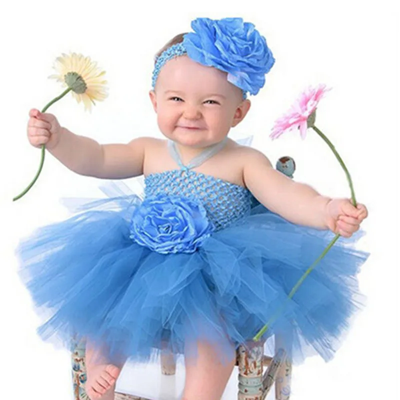 Vestido Tutu de Crochet para bebes Tule fofo de 1 camada Tutus de bale com margarida Festa infantil Vestidos para banquete Pano bonito AliExpress