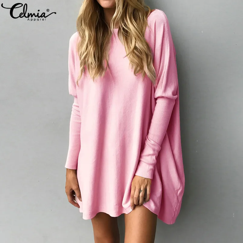 

Plus Size 2019 Celmia Women Blouse Autumn Long Sleeve Shirts Casual O Neck Casual Pullovers Top Tee Ladies Jumper Blusa Feminina