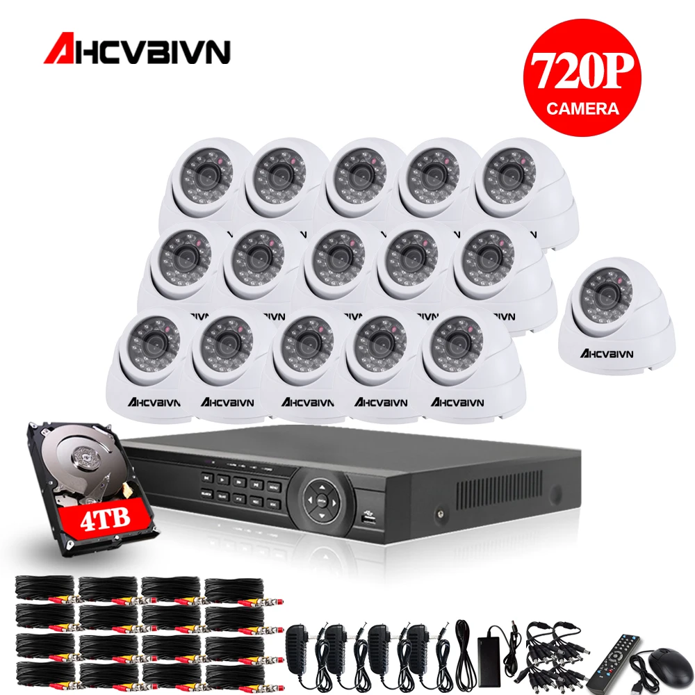 AHD CCTV система 16CH DVR комплект 16 каналов 1080P DVR с ИК День Ночь 2000TVL купольная камера видеонаблюдения система видеонаблюдения