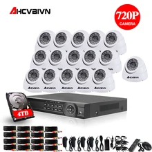 AHD CCTV System 16CH DVR Kit 16 Channel 1080P DVR With IR Day Night 2000TVL Security Dome CCTV Camera Video Surveillance System